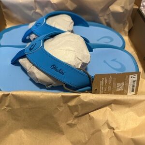 OluKai Bright Blue Thong Sandals